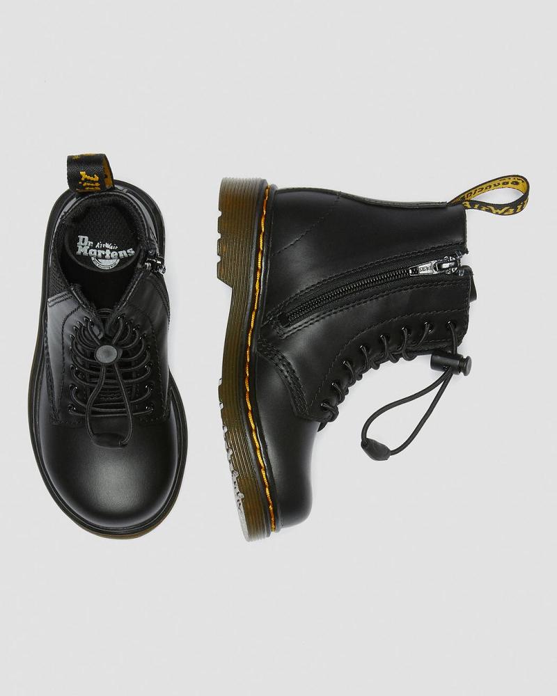 Kids' Dr Martens Toddler 1460 Harper Leather Casual Boots Black | AU 663MQZ